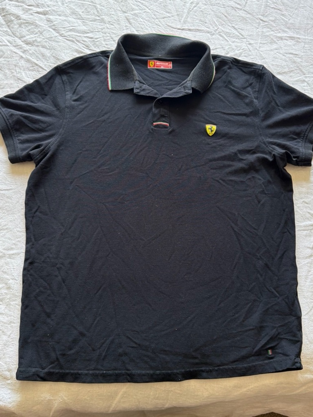 Ferrari Black Polo with Yellow Shield Patch